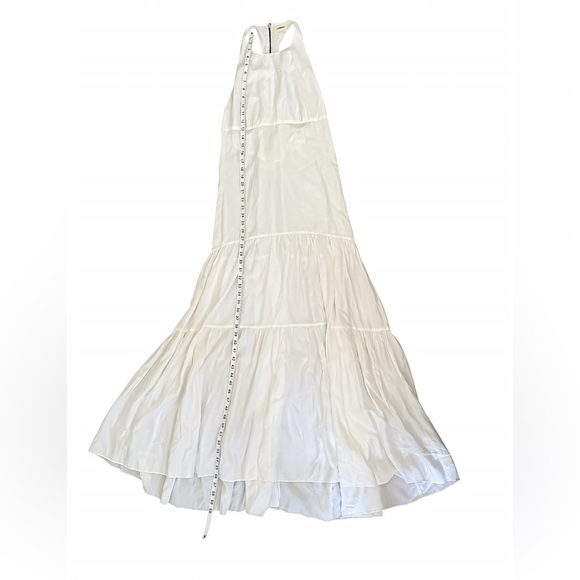 L’AGENCE White Halter Maxi Dress Size 4 | Cupro Cotton Blend | Elegant Racerback - Picture 8 of 8